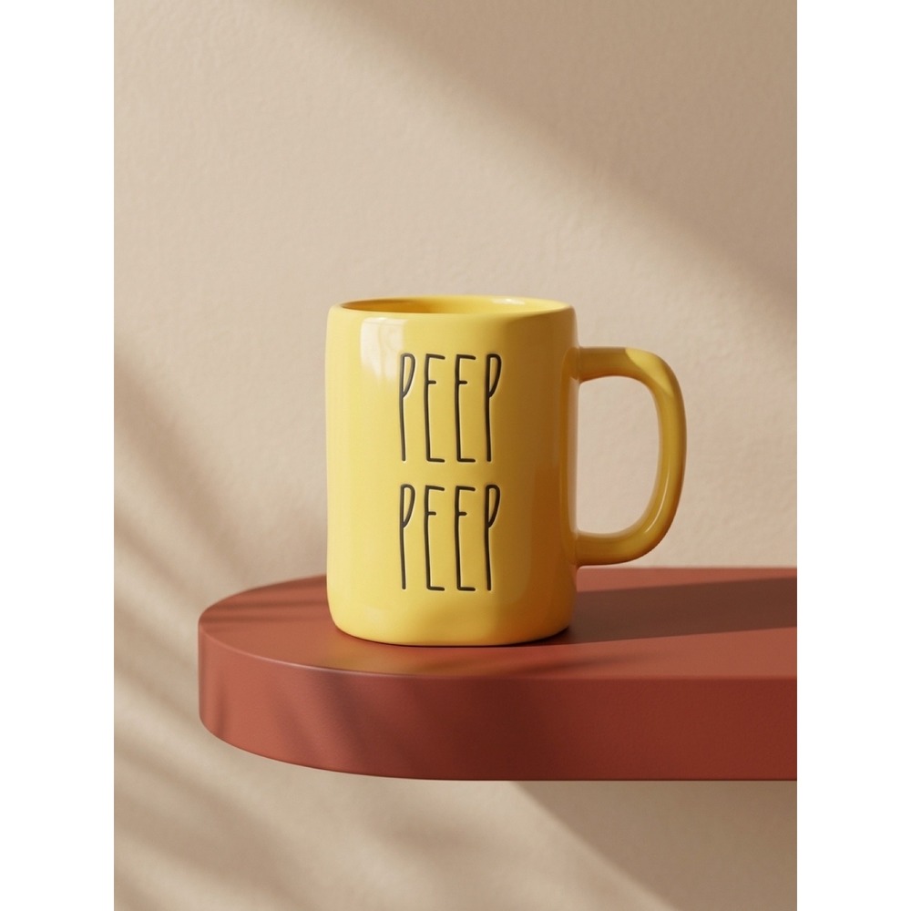 Rae Dunn Peep Peep Ceramic Mug Yellow
